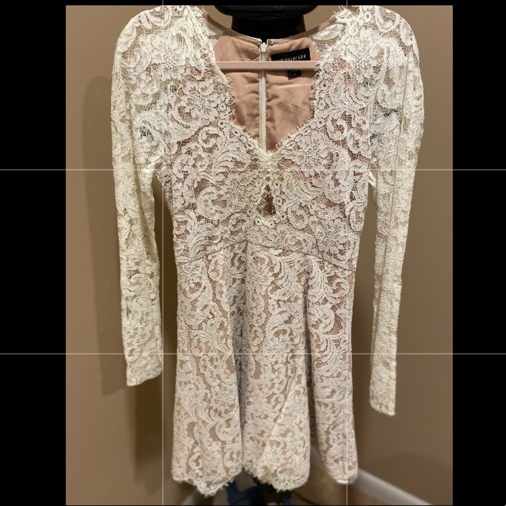 Ivory Lace Dress with Nude Lining